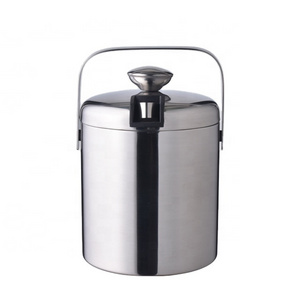 Creation Factory Direct Custom 1.3L Small Double Wall Insulated Metal Stainless Steel Wine Beer Ice Bucket With Lid Tongs