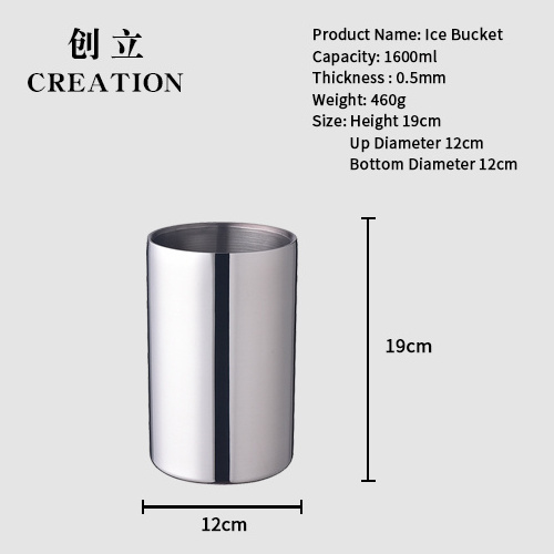 Creation Factory Direct Stainless Steel Ice Bucket for Hotels