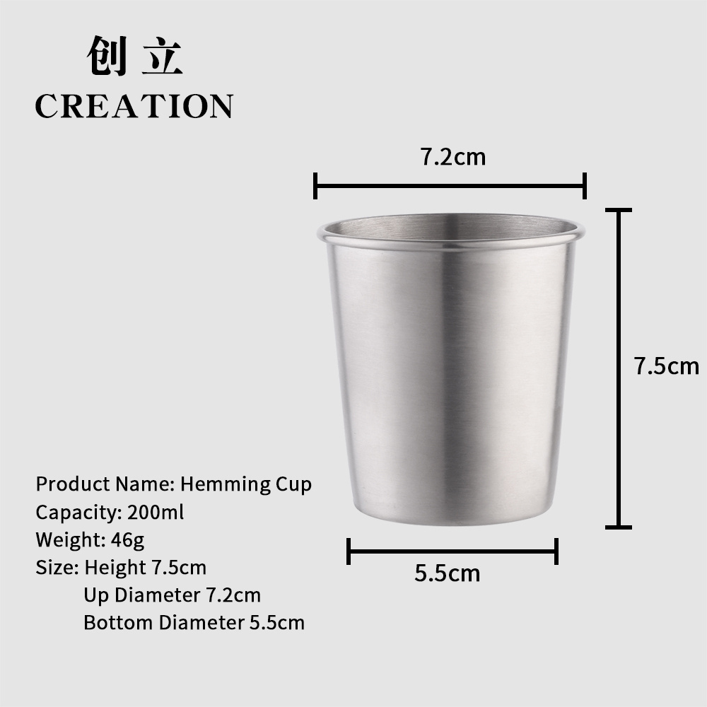 Factory Direct the Wonderful Custom Logo 7oz India Eco Friendly Stainless Steel Coffee Beer Pong Twist Toddler Cola Cups