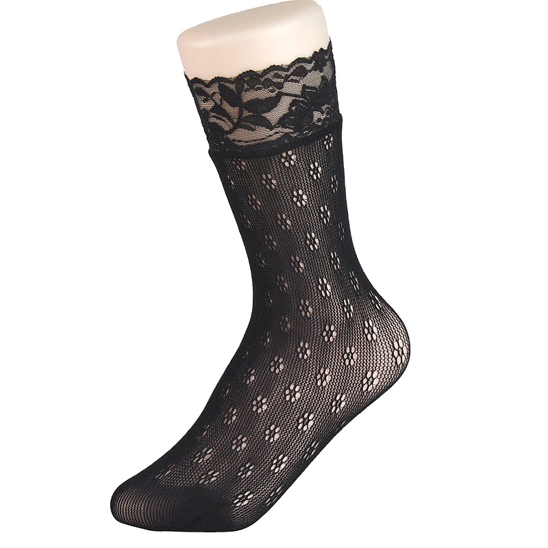 2021 Wholesales summer hollow sexy black socks female European and American stockings thin jacquard fishnet socks