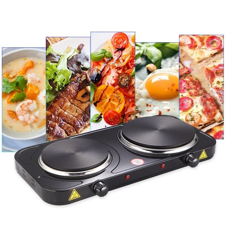 2 Burner New Cooking Tools Black Electric Cooker Electric Cooking Stove with CE Metal Comfort Economic Kitchen Electric Plate