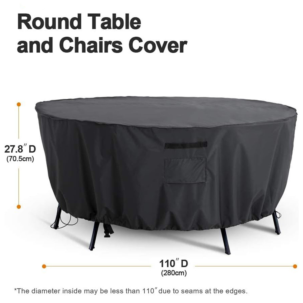 Zhongze Round Patio Furniture Covers 100% Waterproof Outdoor Table Chair Set Covers