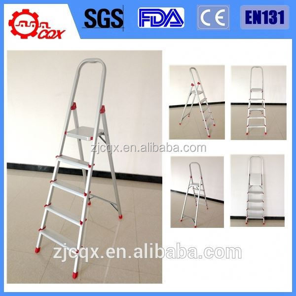 Aluminum Step Ladder Lightweight Multi Purpose Portable Folding Home Ladder 5 Step