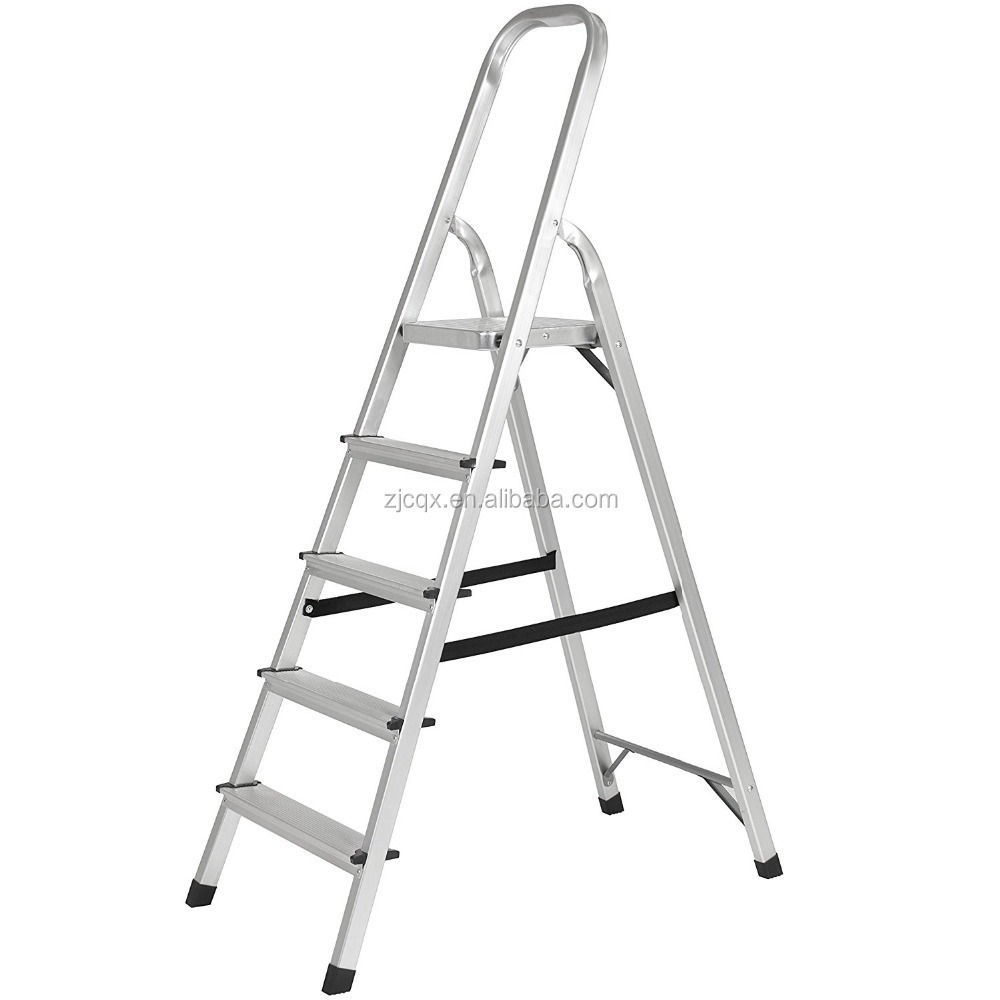 Aluminum Step Ladder Lightweight Multi Purpose Portable Folding Home Ladder 5 Step