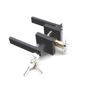 Modern Zinc Alloy Entrance Heavy Duty Matt Black Interior Privacy Lever Lock