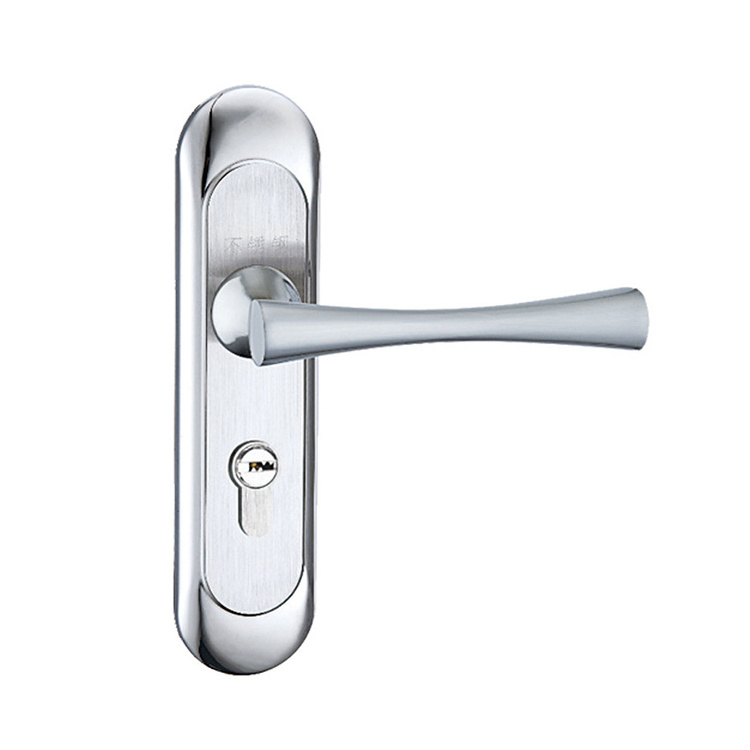 Stainless steel privacy security interior mortise lock door handle for wooden door