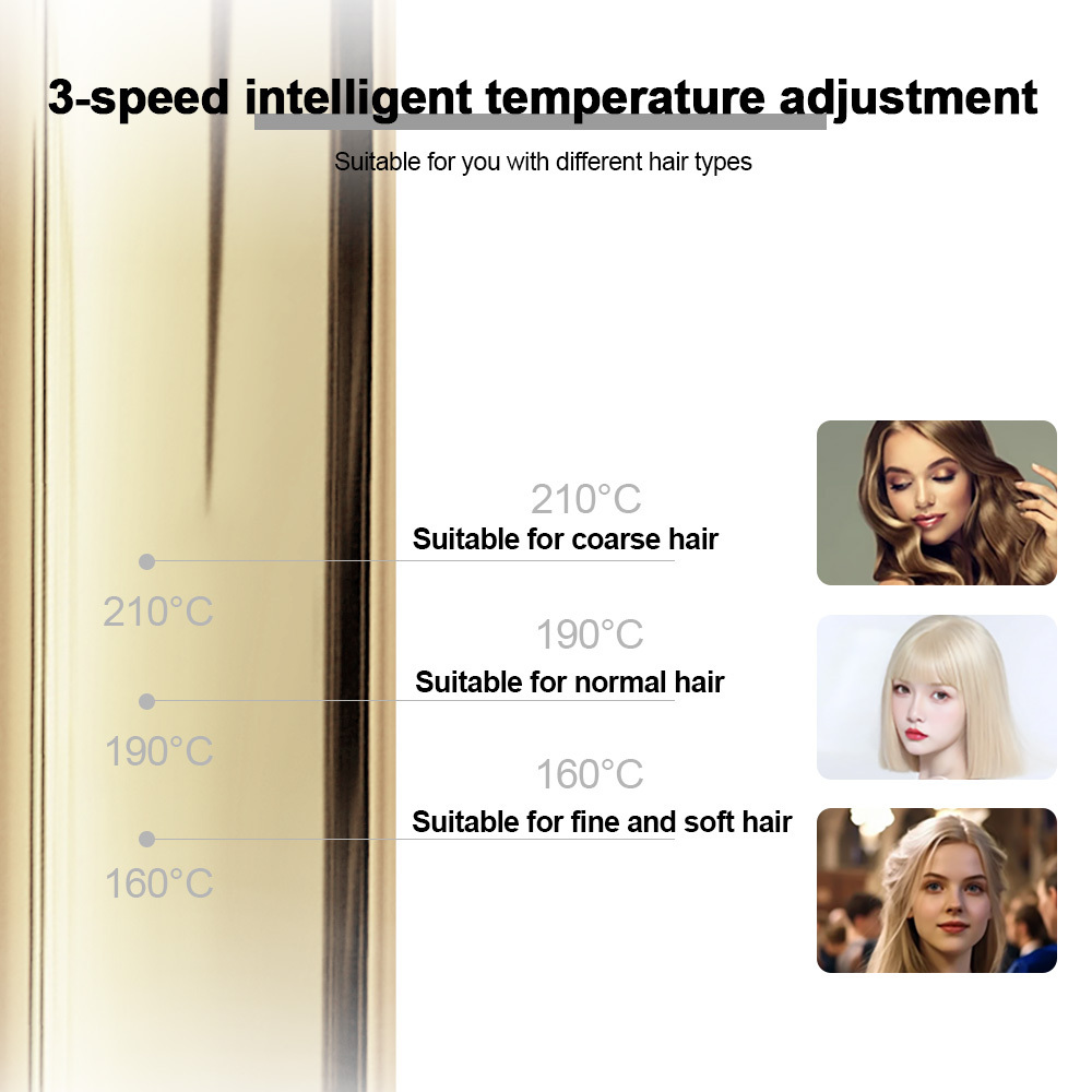 New 2024 Hot Sale PTC Heating Hair Straightener Brush Electric Smoothing Smart Hair Straightener Comb Brush