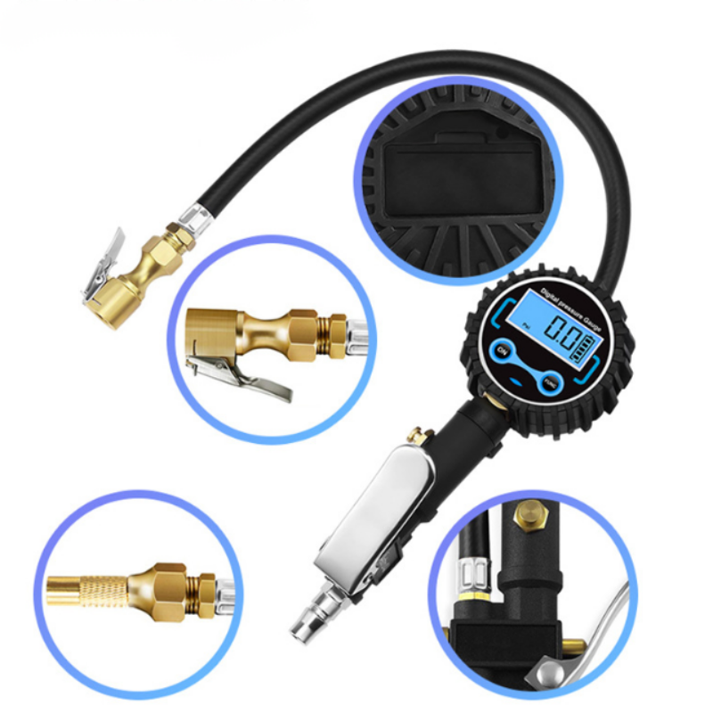 TG17 Digital Air Tire Inflator pressure Gauge With Chuck and Hose