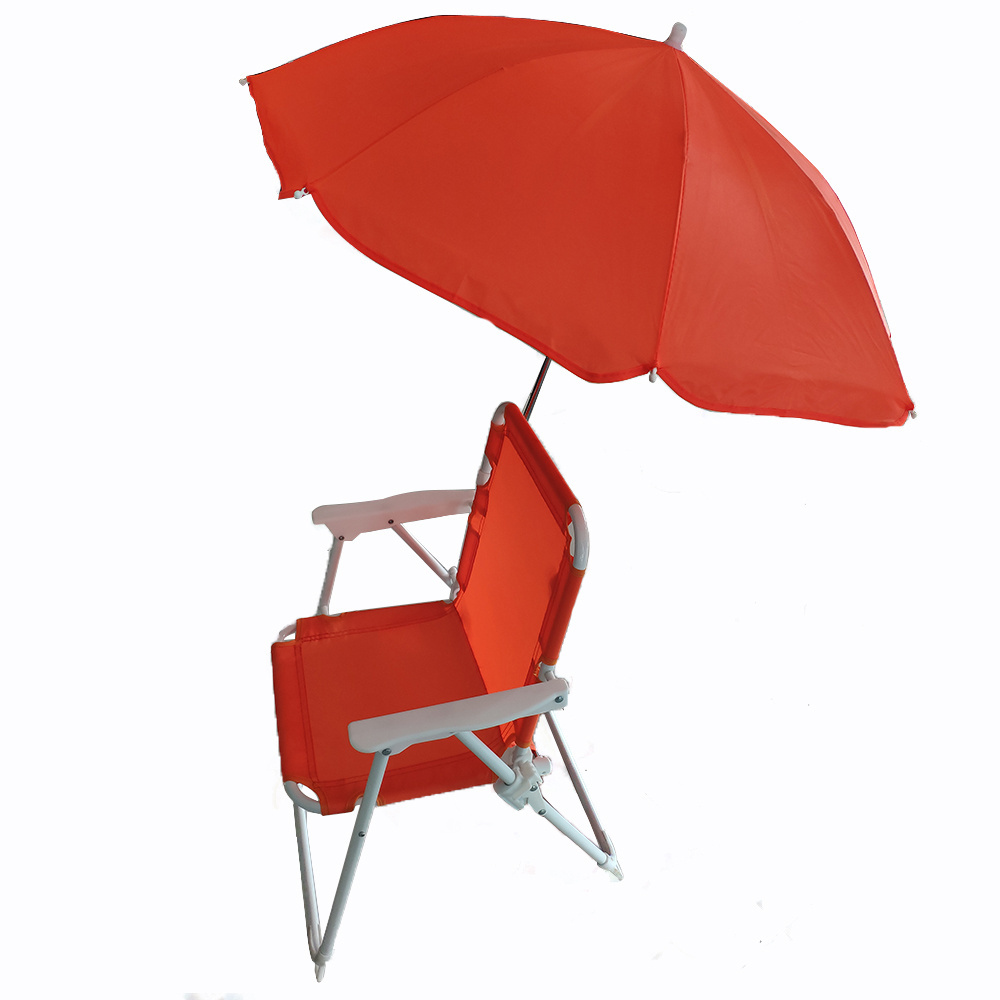 Wholesale Factory Customized Logo Aluminium Outdoor Portable Kids Folding Beach Chair With Umbrella