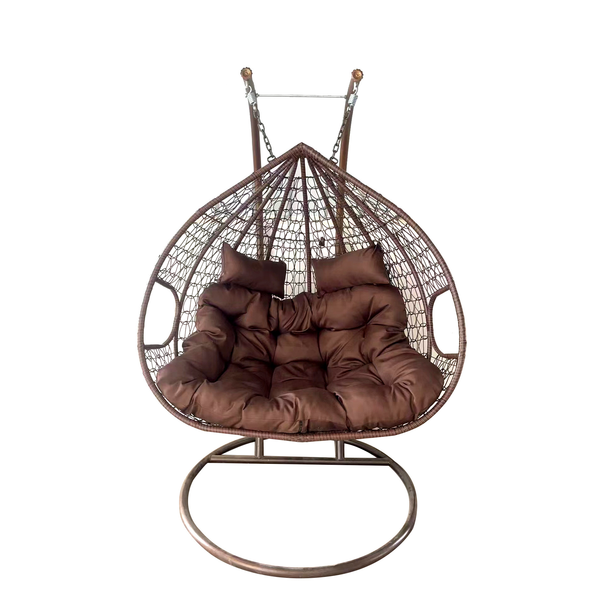 high quality Modern outdoor garden rattan hanging double swing egg chair