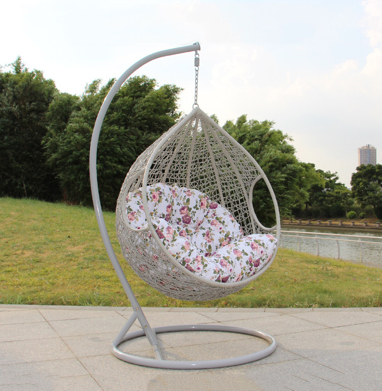 Hot Sales Wholesale Outdoor Bedroom Hotels Hanging Patio Rattan Swing Egg Chair With Stand