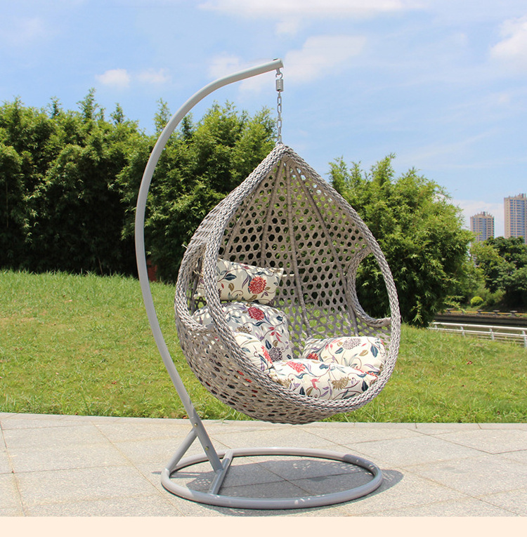 Hot Sales Wholesale Outdoor Bedroom Hotels Hanging Patio Rattan Swing Egg Chair With Stand