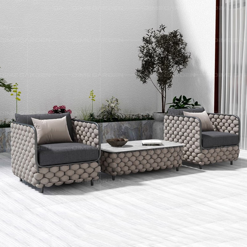 Wholesale Outdoor Home 4 Piece Luxury Corner Sofa Leisure Conversation Garden Rattan Patio Furniture Set