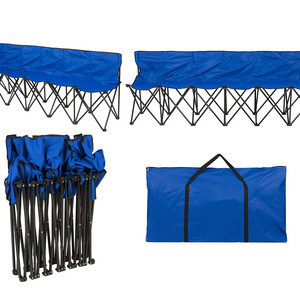 Outdoor creative easy assembly six person folding seater bench soccer games camping chair