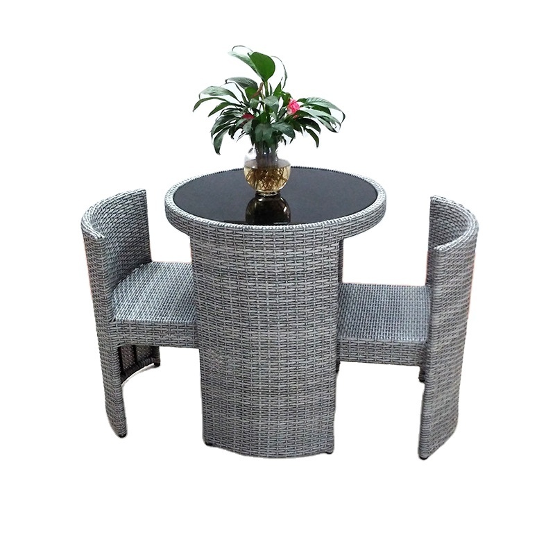 New design high quality outdoor leisure three piece rattan table and chair set