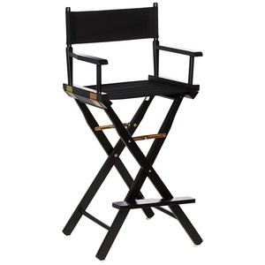 Hot Sale Custom Logo Wood  Metal Frame Portable Folding Makeup Director Chair