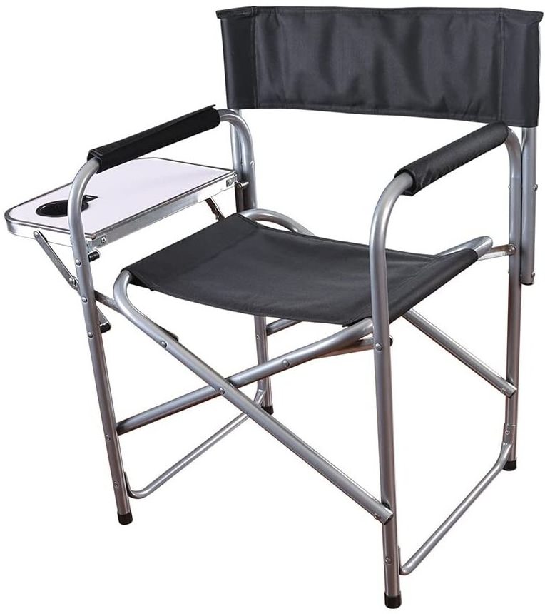 Wholesale Customized Outdoor Relax Steel Portable Lawn Folding Director Chair With Side Table