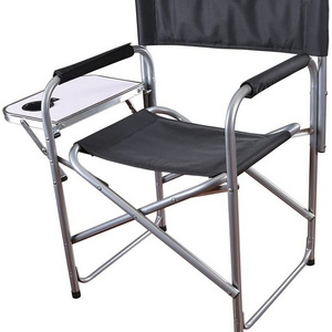 Wholesale Customized Outdoor Relax Steel Portable Lawn Folding Director Chair With Side Table