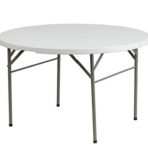 Wedding banquet furniture outdoor round 10 seater folding plastic table, heavy duty 72 inch plastic folding wedding round tables