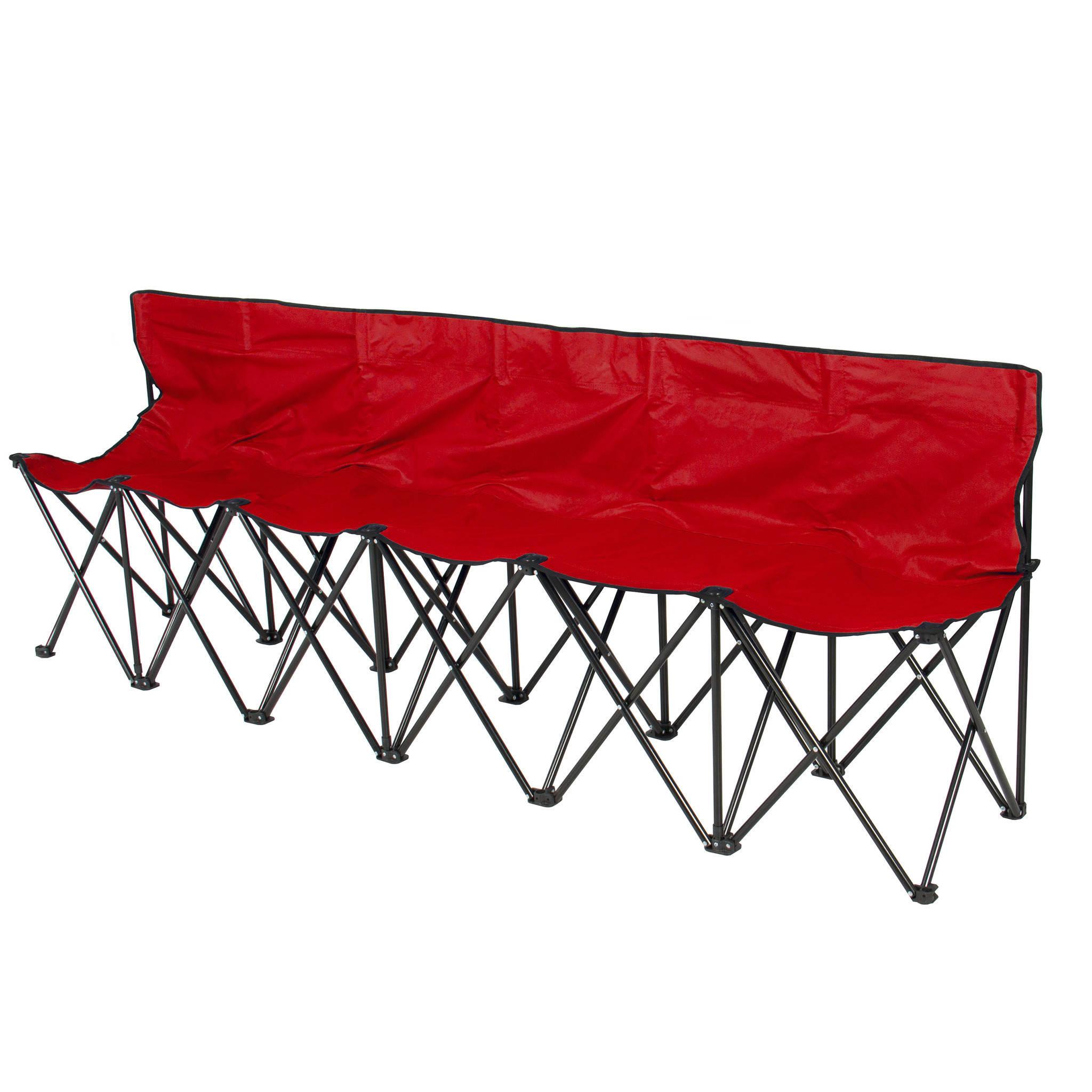 Outdoor creative easy assembly six person folding seater bench soccer games camping chair