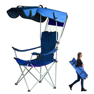 Custom Outdoor Modern Adult Portable Folding Camping Shade Beach Chair With Canopy