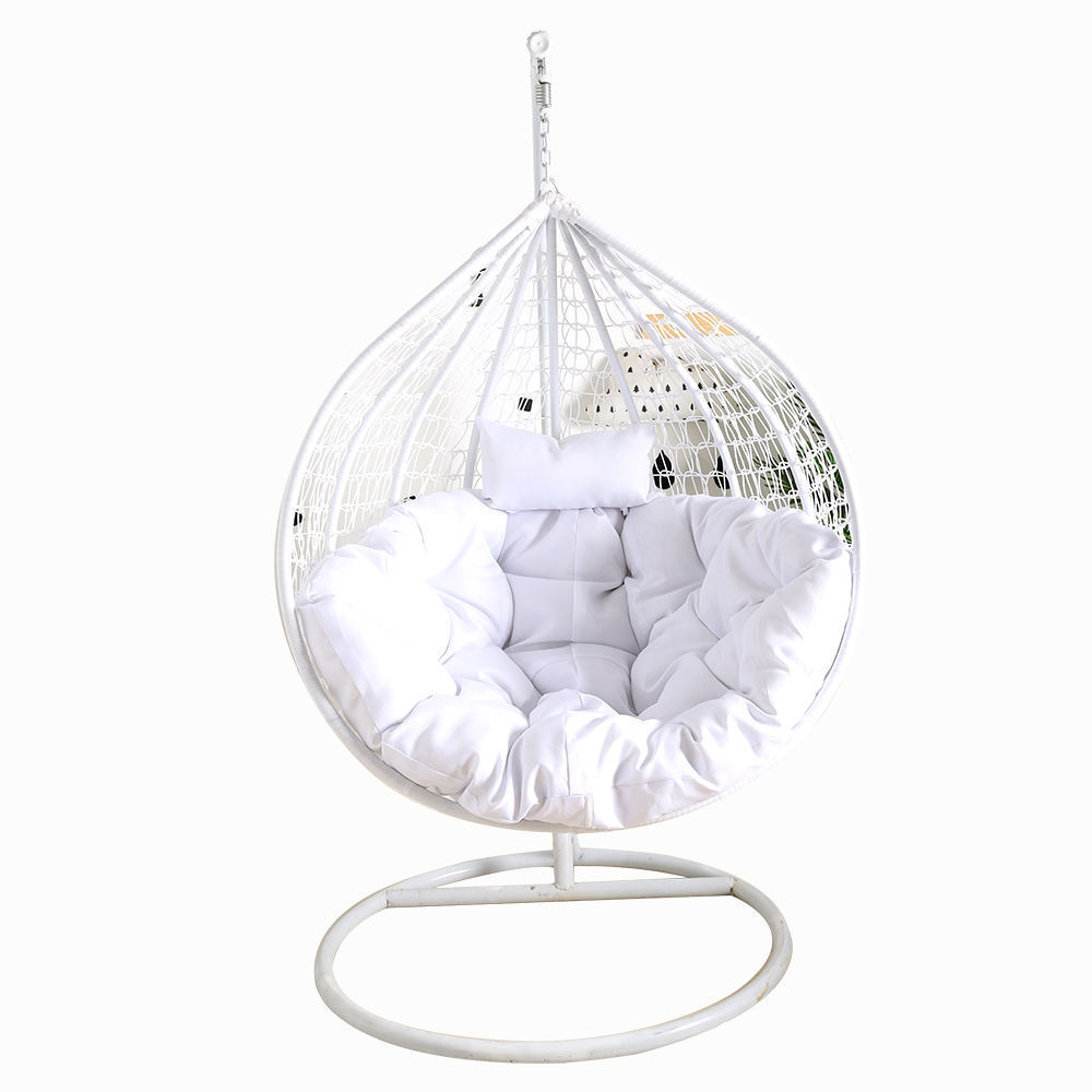 Outdoor Furniture Egg Chair Garden Indoor Wicker Rattan Adult Patio Removable Hanging Egg Swing Chair with Metal Stand