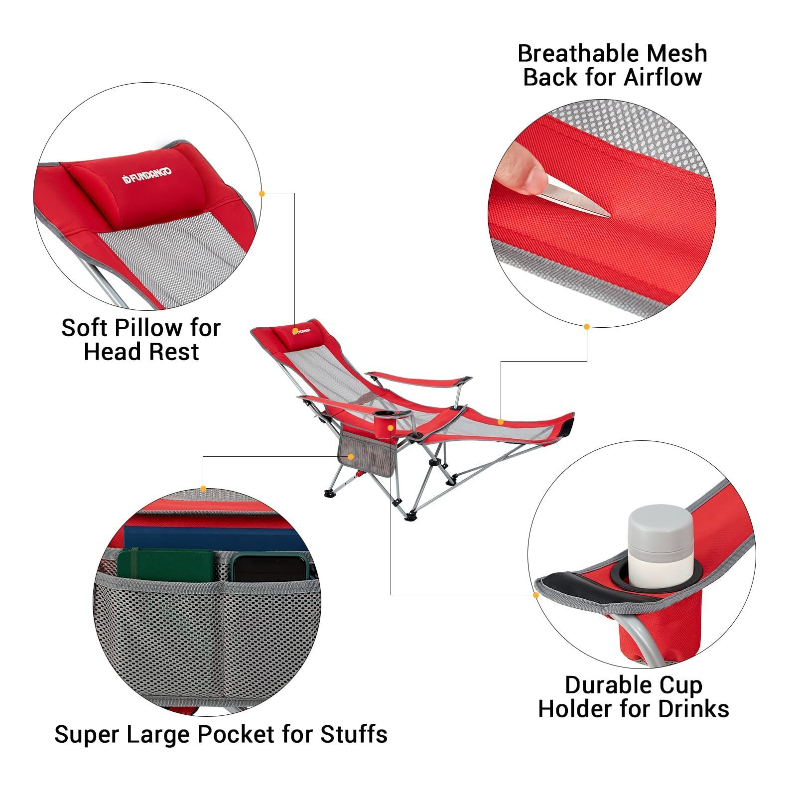 Nordic Outdoor Backyard Furniture Dining Chair Folding Lightweight Portable Camping Chair with Foot Rest