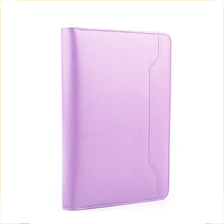 Customized office luxury stationery zipper a5 leather planner with ring binder