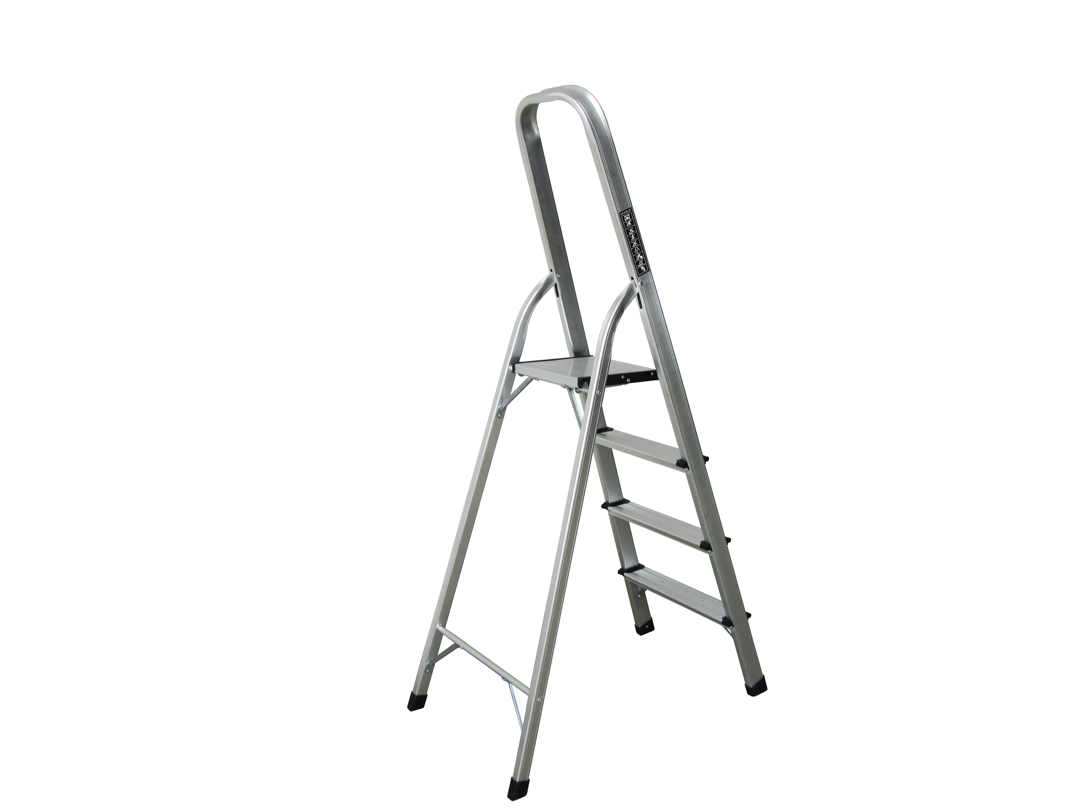 4-Step Large Platform Step Ladder Ultralight Aluminum Household Ladder