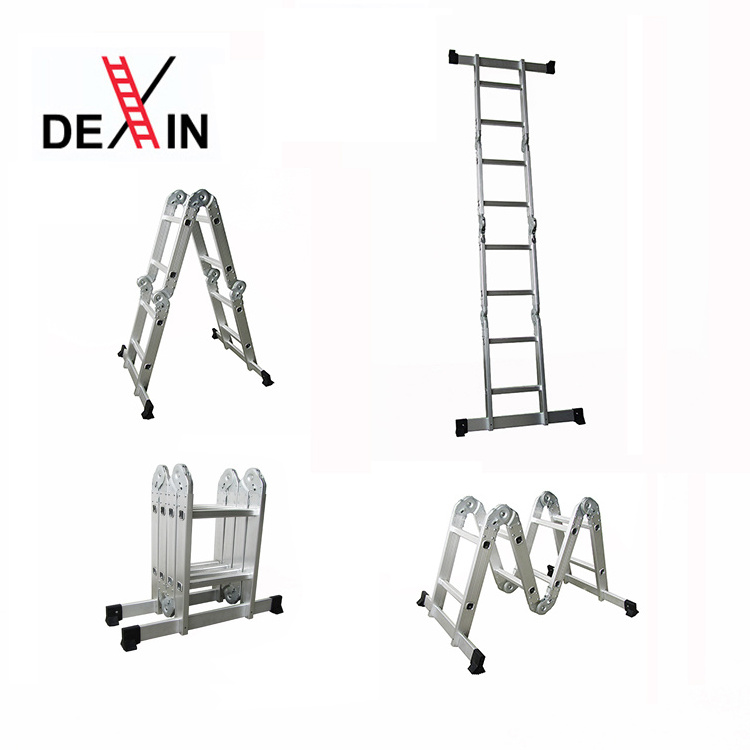 Folding Aluminium Ladder Multi Position Extension Step Platform Ladder 330LBS