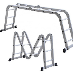 Folding Aluminium Ladder Multi Position Extension Step Platform Ladder 330LBS