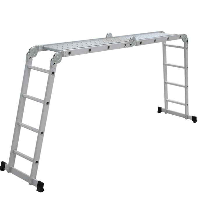 Folding Aluminium Ladder Multi Position Extension Step Platform Ladder 330LBS