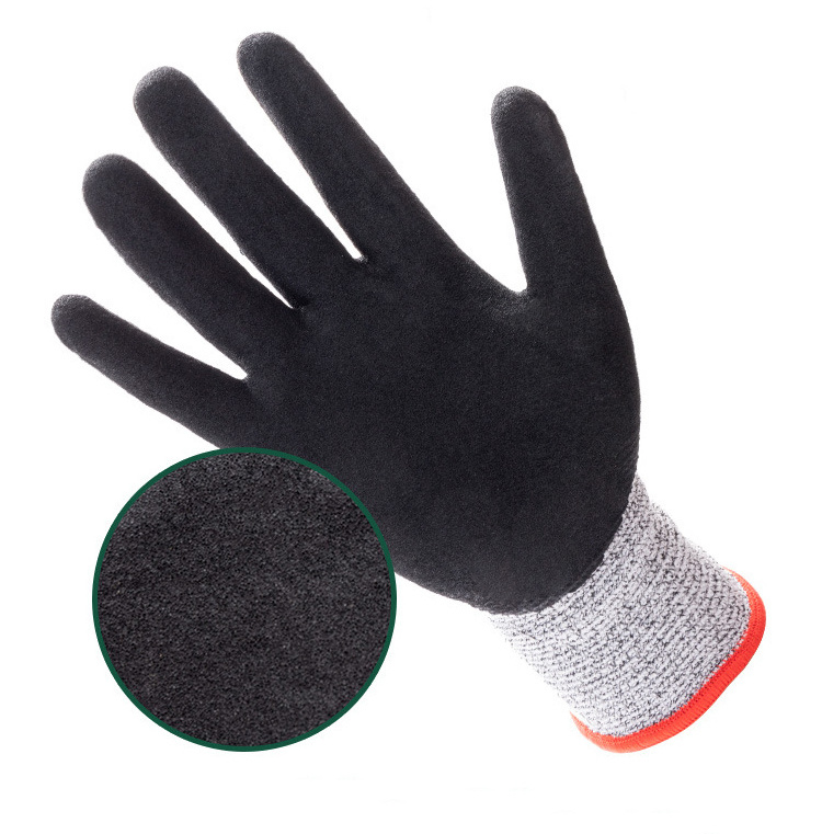 Anti-Abrasion HPPE Nitrile Palm Coated Anti Cutting Waterproof Anti-oil Non-slip Safety Working Mechanic Gloves