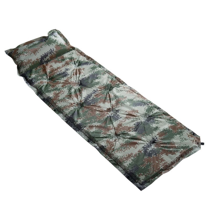 Outdoor Portable Beach Inflatable Camping Sleeping Pad Camouflage Single Inflatable Cushion