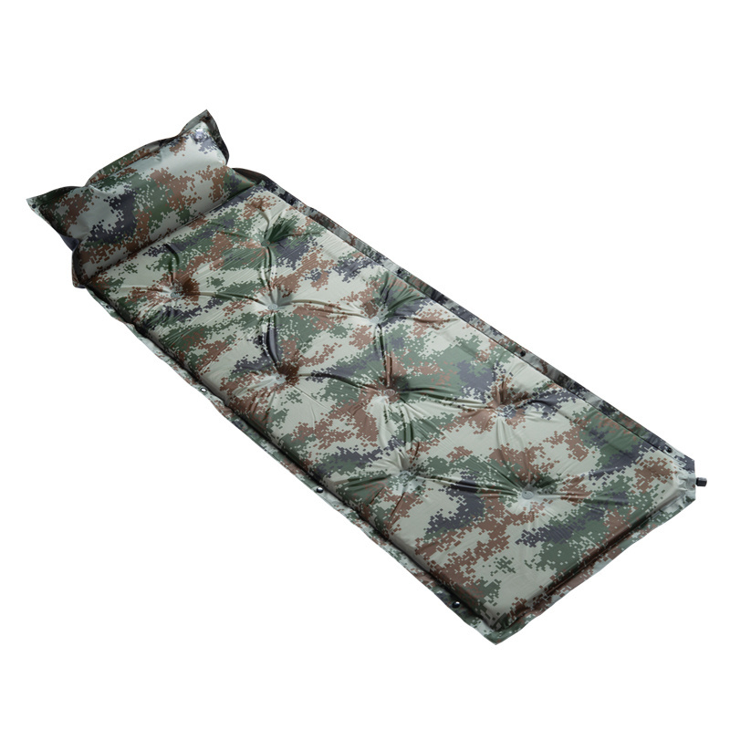 Outdoor Portable Beach Inflatable Camping Sleeping Pad Camouflage Single Inflatable Cushion