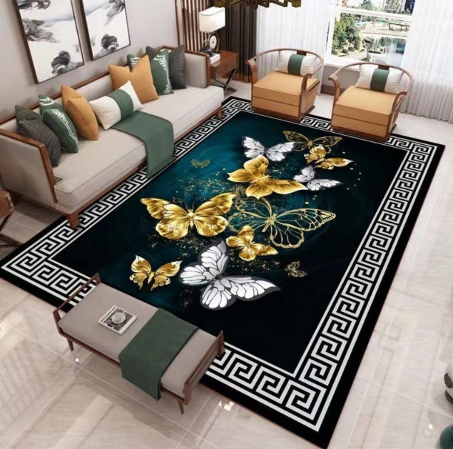 most popular non slip living room carpet chinese carpets and area rugs customized design plush crystal velvet carpet