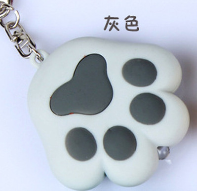 Factory Price Cartoon Figure Cute Cat Paw Feet Sound Light Led Flashlight Key Ring Pendant Keychain