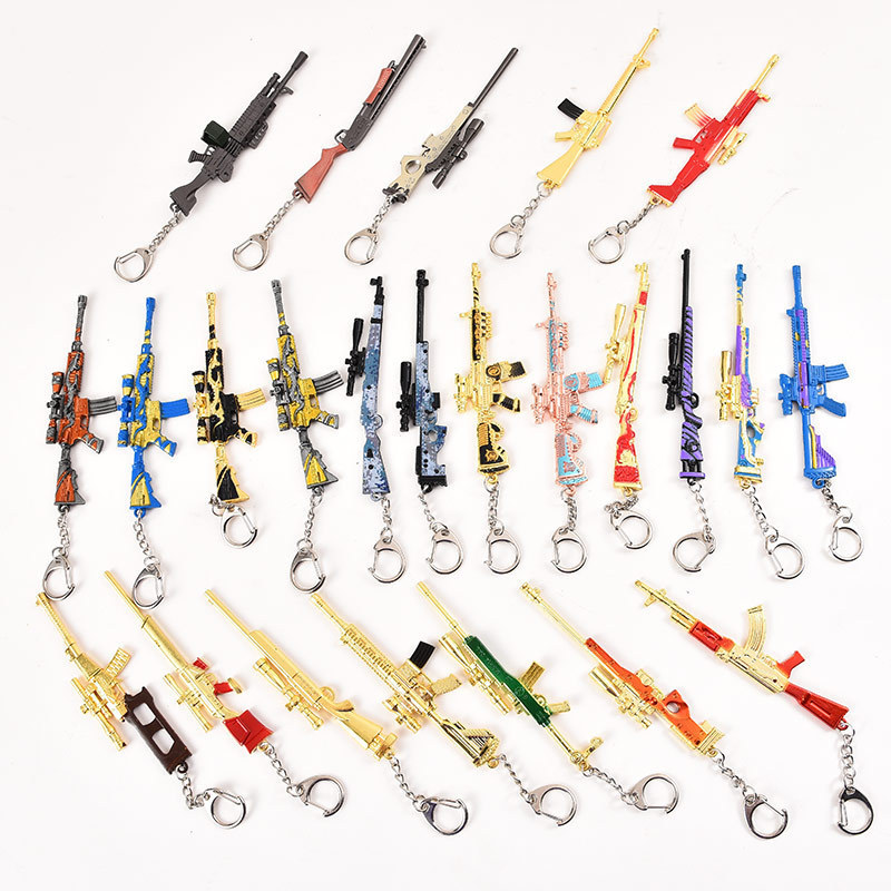 Wholesale Custom gift Mini Gun Model Metal Craft Promotional Keychains  98k AWM gun keychain weapon keychain