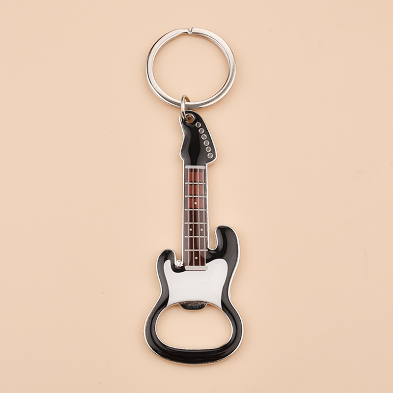 Creative Personality Guitar Shape Bottle Opener  keychain Metal Material