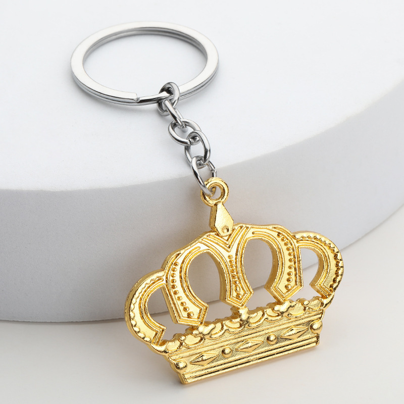 High Quality Wholesale  Creative Crown Keychain Metal Tiara Shaped Custom Zinc Alloy Keyring