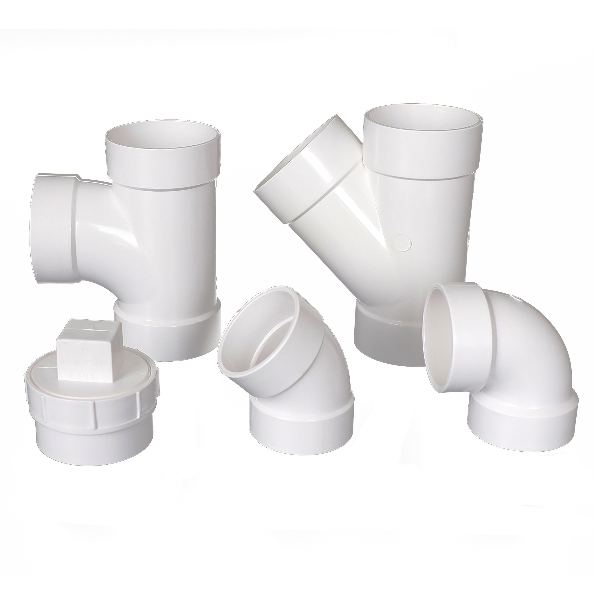 Free Sample Manufacturer Prices PVC Pipe fitting for water supply 45/90 Degree Elbow High Quality Y Tee UPVC D2665 Pipe Fitting