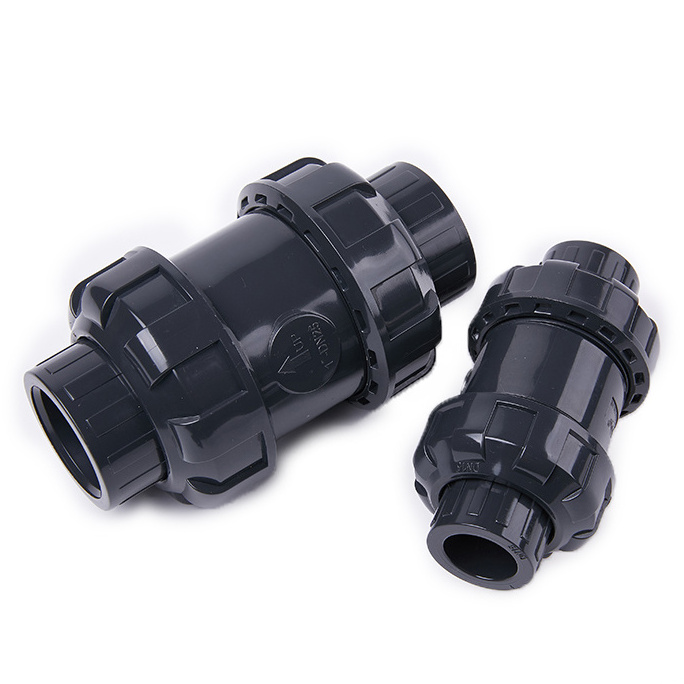 Chinese popular pipe fittings DIN Standard PN16  pvc double ball union check valve pipe valve