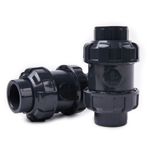 Chinese popular pipe fittings DIN Standard PN16  pvc double ball union check valve pipe valve