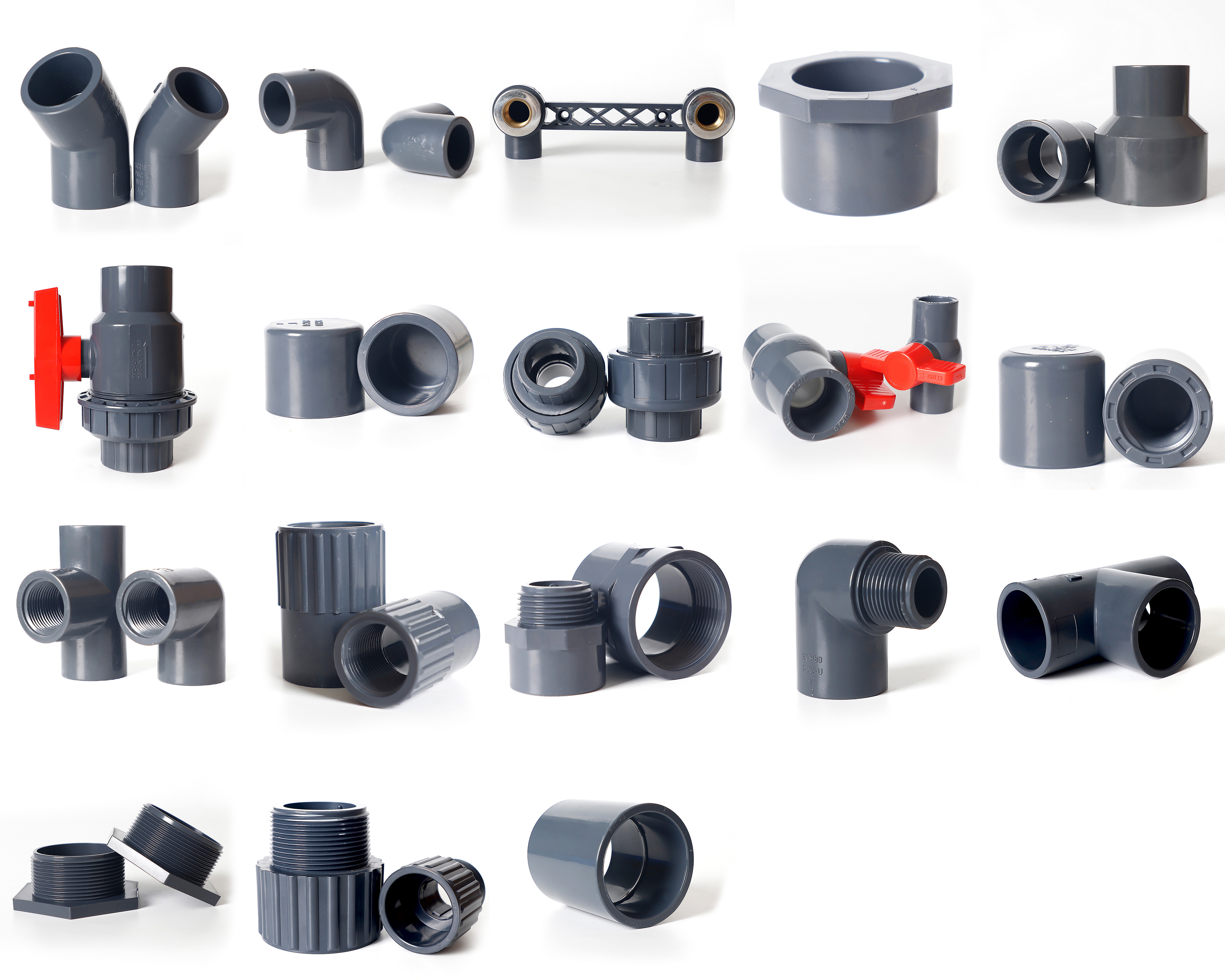 Pipe Fittings and Prices Dark Grey pipe and fittings pvc elbow pipes Hot Sale High Quality  Manufacturer  UPVC SCH80 PVC Fitting