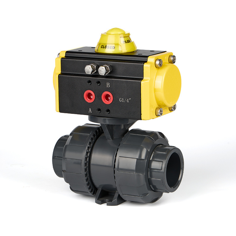 All materials about PVC air operated pneumatic actuator valves with pvc pneumatic butterfly valve double union ball valve