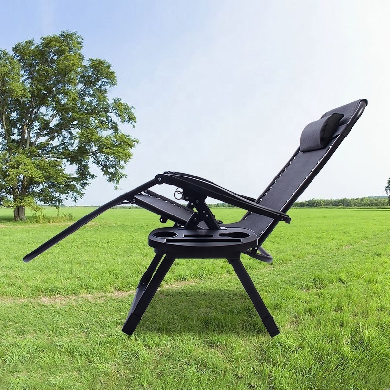 Portable Zero Gravity Lounge Chairs with Pillow Folding Camping Reclining Chairs Outdoor Lounge Chairs