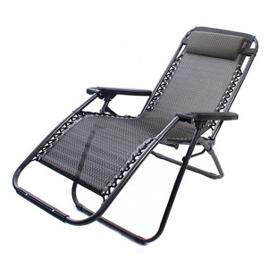 Outdoor Zero Gravity Leisure Sun Lounge Adjustable Folding Recliner Relax Office Camping Chairs with Armrest