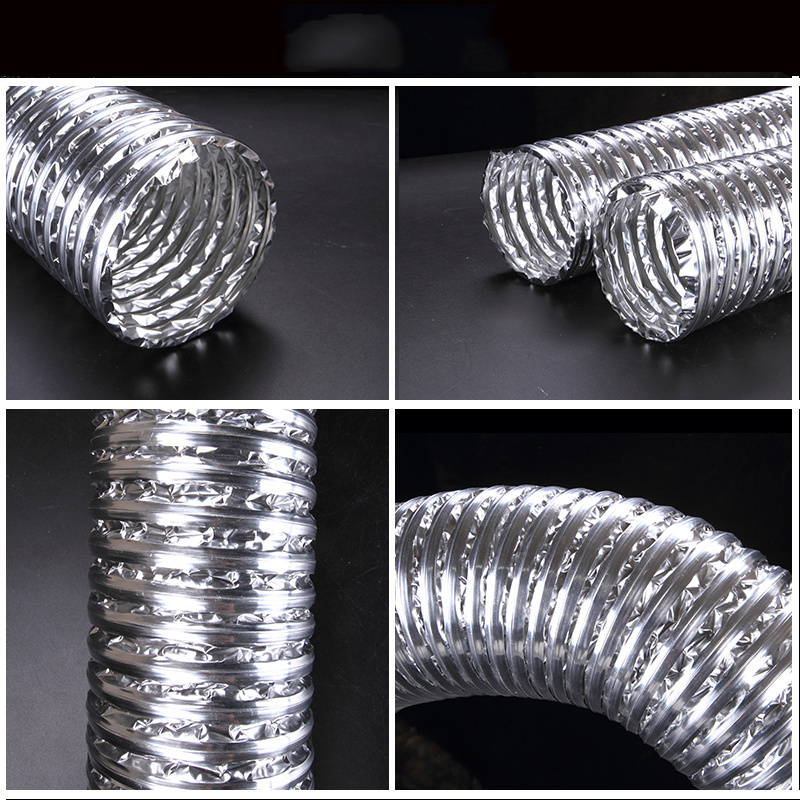 Double layer  aluminum foil high temperature flexible exhaust pipe hose