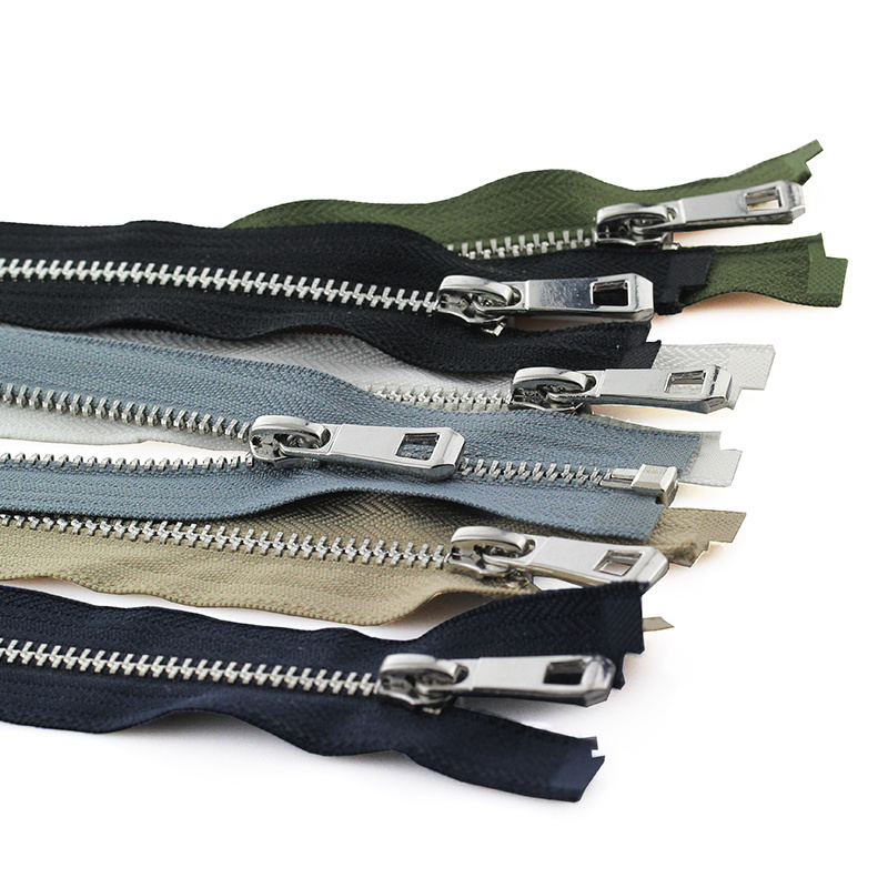 High quality open metal zipper with automatic lock clothing metal zipper