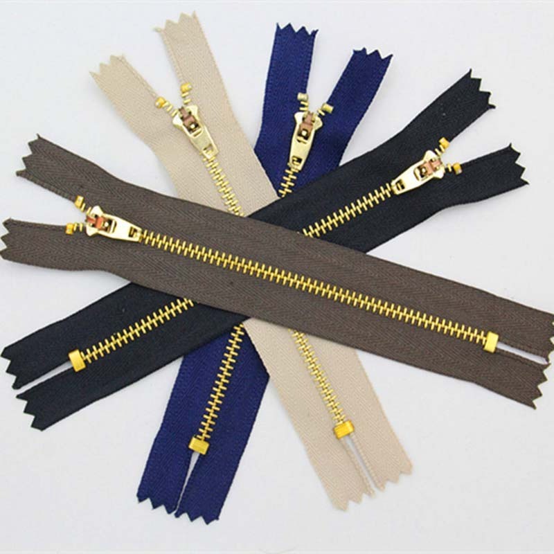 Good Quality 45YG 4YG 5YG Slider Brass Metal Zipper for Jeans Custom length Multipie Colors Tape Garment Zipper